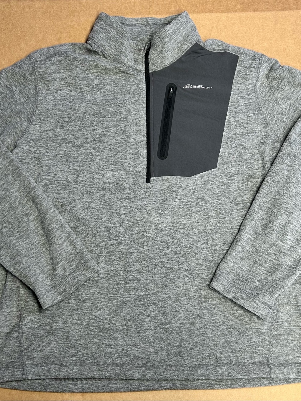 Eddie Bauer Men's First Ascent Heather Gray Quarter-Zip Pullover Men’s XL EUC